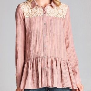blush lace top